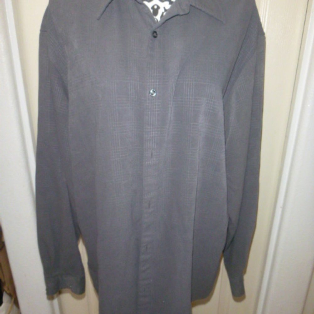 J. ASHFORD   Shirt  Button Down   Gray   Size XL New